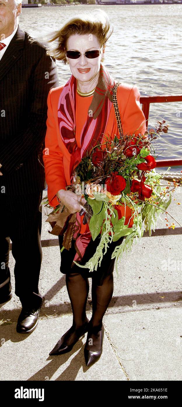 Königin Sonja gesehen während des Besuches des norwegischen Königspaares`s Duluth, Minnesota, USA, Montag, 17.. Oktober 2011. Foto von Lise Aserud, Scanpix Norwegen Stockfoto
